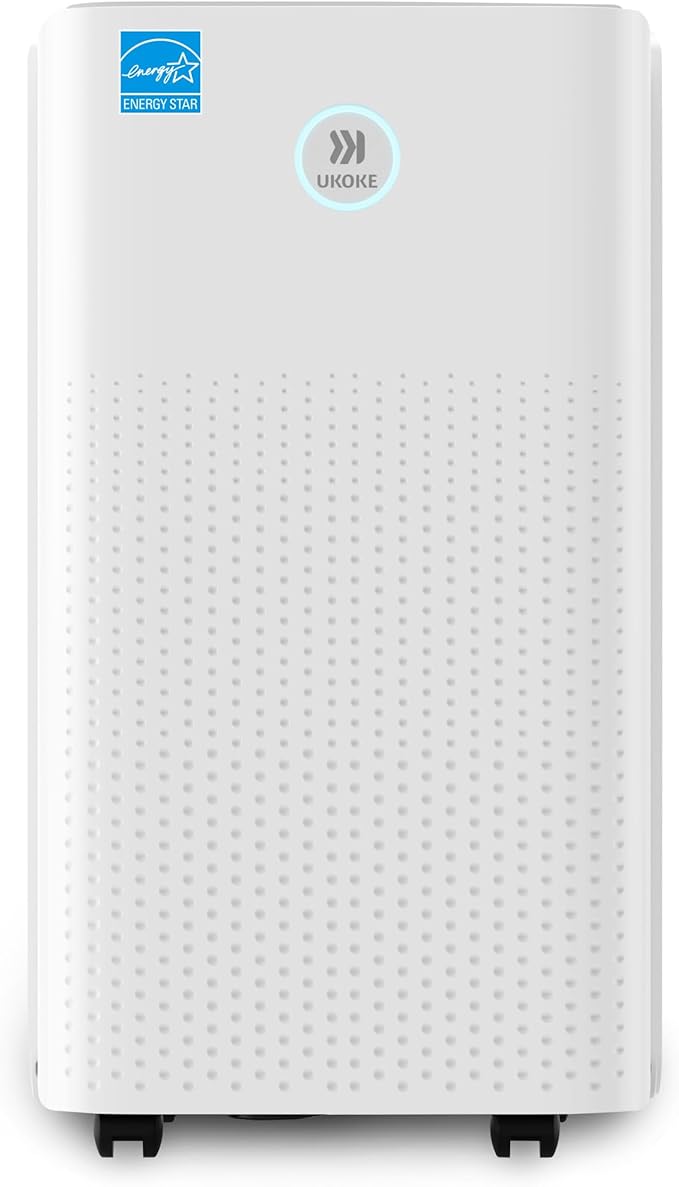 Ukoke 32 Pint Dehumidifier for 1750 Sq. Ft – Energy Star Most Efficient, Auto Drain, 3 Smart Modes, Quiet Operation, Portable Moisture Remover for Medium Rooms, Basements, Bedrooms, RVs by Ukoke