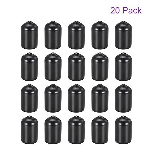 DMiotech 20 Pack 3/8" ID Black Screw Thread Protectors Rubber End Caps Bolt Covers for Screw Bolt Furniture Pipe - Image 6