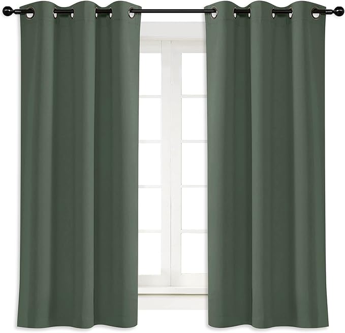NICETOWN Blackout Curtain Blind for Bedroom, Single Panel, W42 x L54 inches, Dark Mallard, Thermal Insulated Grommet Blackout Room Darkening Drape/Drapery by NICETOWN