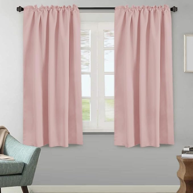 H.VERSAILTEX Blackout Curtains Thermal Insulated Window Treatment Panels Room Darkening Blackout Drapes for Living Room Back Tab/Rod Pocket Bedroom Draperies (2 Panels, Baby Pink, 52 x 63 Inch) - Image 3