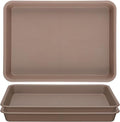 GREANER Brown Plant Saucers for Indoors, 11 Inch Heavy Duty Seedling Starter Trays No Holes, Pebble Tray for Plant Humidity(Set of 3) by GREANER
