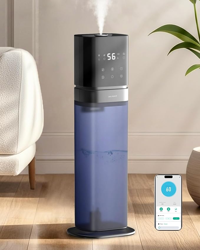 Smart Humidifier Large Room, 2.1Gal/8L Humidifiers for Bedroom with Extended Tube&Night Light, Whole House Cool Mist Humidifiers, WIFI App&Voice Control, School/Office/Warehouse, Dark Blue by Humidifiersforbedroomlargeroom