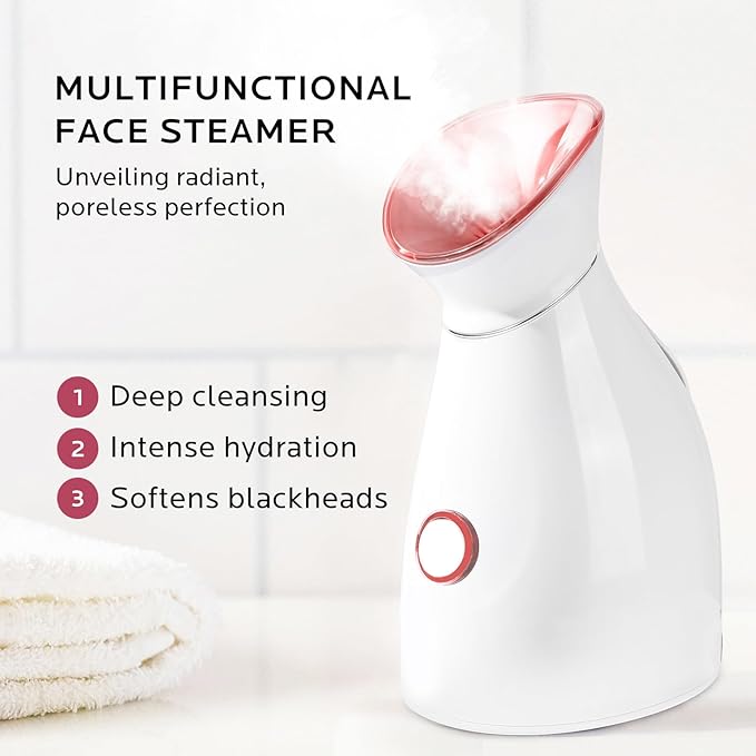 Facial Steamer Skin Care Kit: Face Steamer Home Spa Deep Cleaning Unclogs Pores - Humidifier Hot Mist Relaxing Self Care Gifts for Women with 17 Skin Care Tools - Image 2