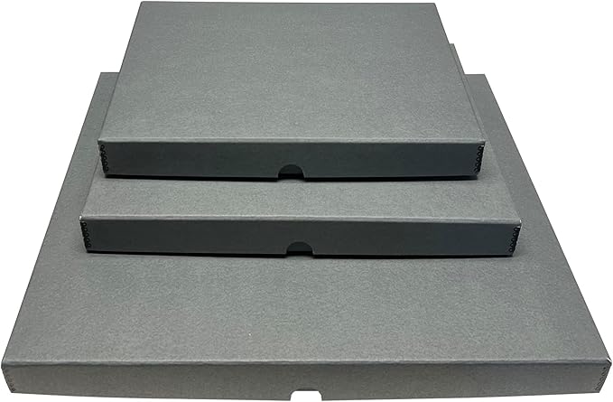 Lineco Folio Storage Box, Clamshell Design with Metal Edge. 18.5x24.5x1.75 Inches, Archival Boxboard, Preserve Photos, Cards, Magazines, Documents, Art, Ephemera, Family Records, Gray, Pack of 1 - Image 6