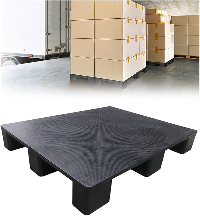 Waterproof Grid Ventilation Floor Pallet Small Warehouse Moisture Barrier Plastic Pallets Moisture Resistant for Logistics and Warehousing, Transportation Facilities(Gray-3 Set,39.4x31.5x5.5in) by Unknown