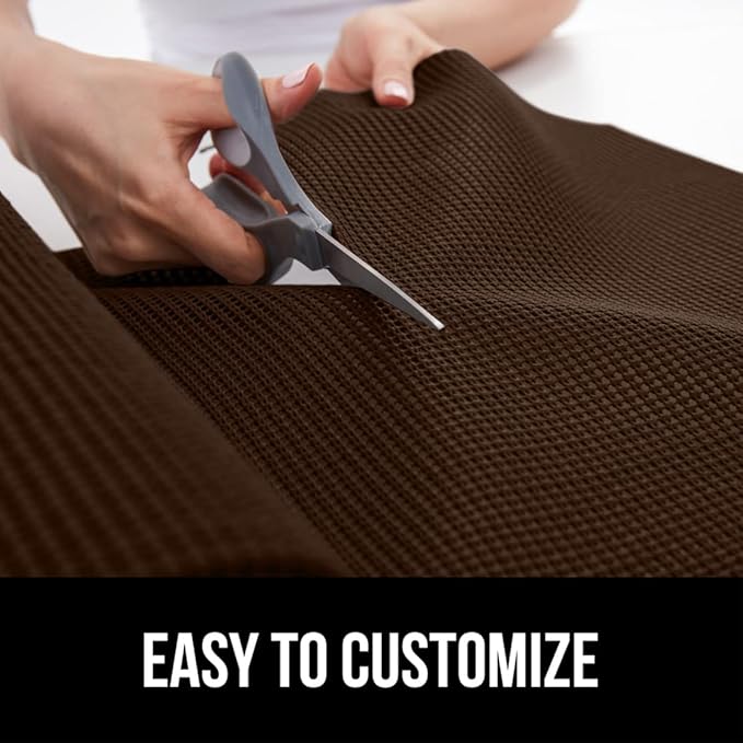 GORILLA GRIP powerGRIP Drawer Shelf and Cabinet Liner, Thick Strong Hold, Non-Adhesive Liners Protect Kitchen Cabinets and Cupboard, Bathroom Drawers, Easy Install, Breathable Mat, 12" x30', Chocolate - Image 6