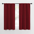 NICETOWN 50inch Curtains for Small Windows, Thermal Insulated Privacy Short Drapes for Kitchen Bathroom (Set of 2, Burgundy Red, 29" Wide) by NICETOWN