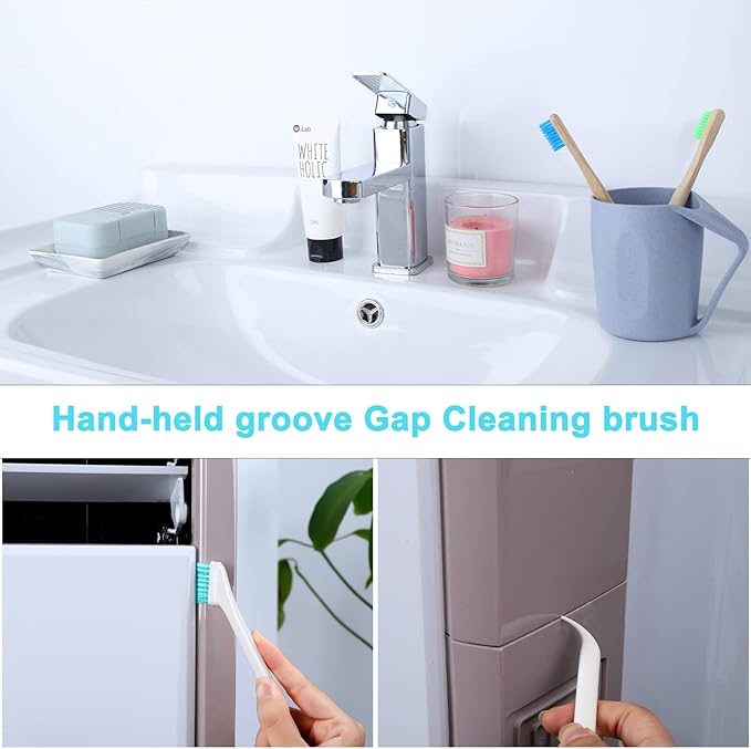 XINRUI 16 Pcs Small Household Cleaning Brushes, Deep Detail Crevice Cleaner Brush Crevice Cleaning Tool 8 in 1 Cleaner Brush for Small Holes Corner Space Keyboard Bottle Tile - Image 6