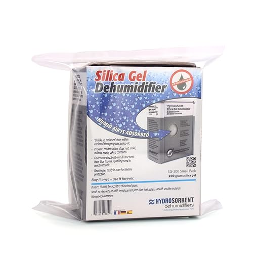 HYDROSORBENT® Silica Gel Dehumidifier (200gm - 1 Pack) - Silica Gel Packets w/Built-In Color Changing Indicator for Reactivation - Carton Moisture Absorbers for Food Storage - Desiccant Dehumidifier - Image 8