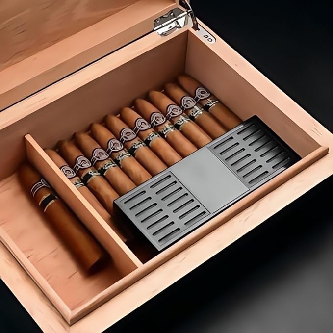 Cigar Humidifier, 1 PCS Rectangle Black Plastic, 6.5 Inch Humidor Moisture Control Device, Manual Operation - Image 5