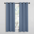 NICETOWN Kitchen Curtains Blackout Curtains & Drapes, Thermal Insulated Grommet Top Window Treatment Panels for Cupboard, Small Window (Stone Blue, 34" Wide x 63" Long, Set of 2) by NICETOWN