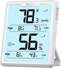 DOQAUS Digital Hygrometer Room Thermometer Indoor, Humidity Meter with Large LCD Display, Backlight Temperature Humidity Monitor with Max Min Records, White by DOQAUS