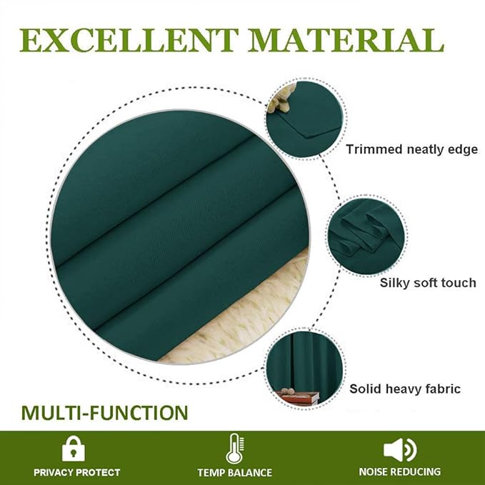 NICETOWN Noise Reducing Room Dividers Curtains Screens Partitions, Full-Length Grommet Top Room Screen Divider Curtain Panel for Space Solution (Hunter Green, Single Pack, 15ft Wide x 8ft Long) - Image 4
