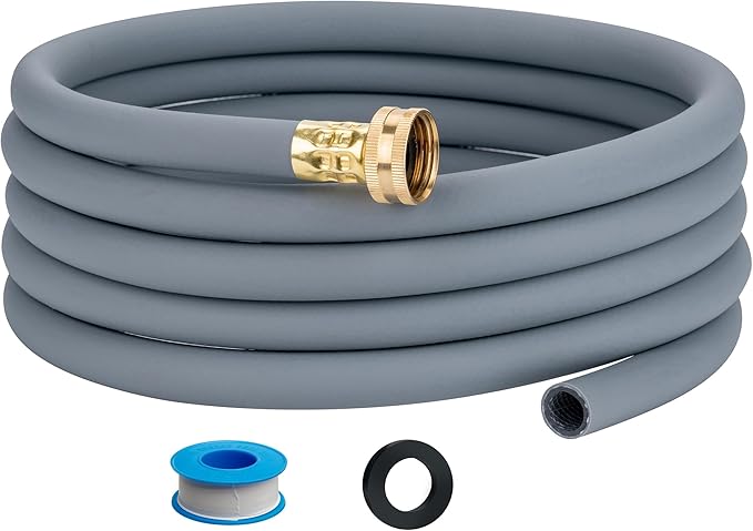 5FT Dehumidifier Drain Hose with 3/4” FHT Brass Rustproof Connector, Versatile Drain Hose Perfectly Compatible with most Dehumidifiers and 3/4” external thread outlet, No Leak (Grey, 5FT) by ZY-hosetube