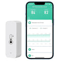 Tuya Smart Wireless Battery Powered Humidity and Temperature Sensor, Free Data Storage Export, Long-Lasting for Home/Basement/Baby Room, Alexa Compatible, Real-Time Alerts via App (1 Pack) by PHOVOLT