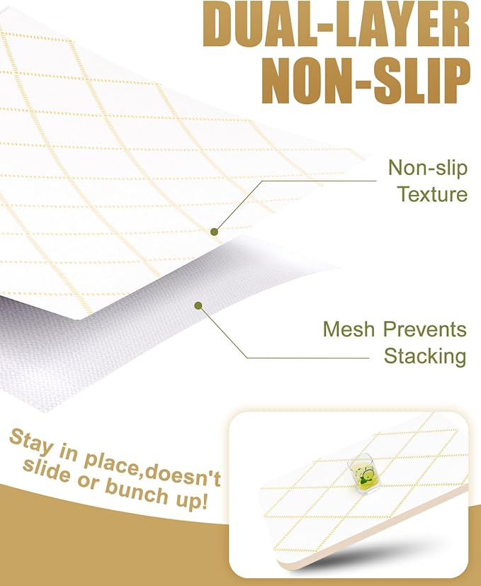 Shelf Liners for Kitchen Cabinets Non-Adhesive, Non-Slip Thickened Shelf Paper Waterproof Washable for Drawer Dresser Pantry Shelve Bathroom Protector Liner - Image 2