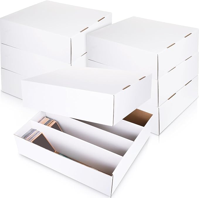Yexiya 6 Pcs 3200 Count Sports Card Storage Boxes White Trading Card Box Collectible Trading for Soccer Baseball Game by Yexiya