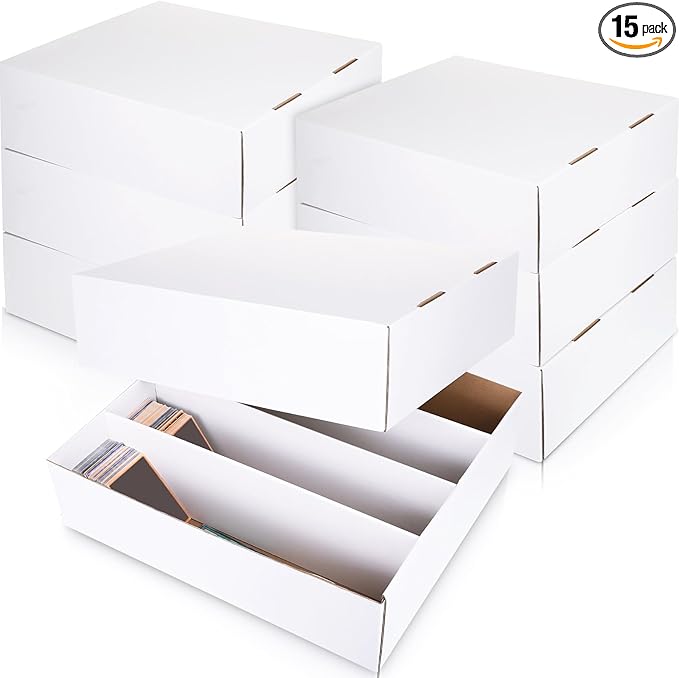 Yexiya 15 Pcs 3200 Count Sports Card Storage Boxes White Trading Card Box Collectible Trading for Soccer Baseball Game by Yexiya