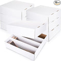 Yexiya 15 Pcs 3200 Count Sports Card Storage Boxes White Trading Card Box Collectible Trading for Soccer Baseball Game by Yexiya