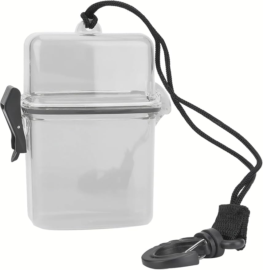 Waterproof Floating Dry Box for Kayaking Transparent Watertight Case with Carabiner Hook Small Dry Box for Keys & Essentials (Grey) by ZLXHDL