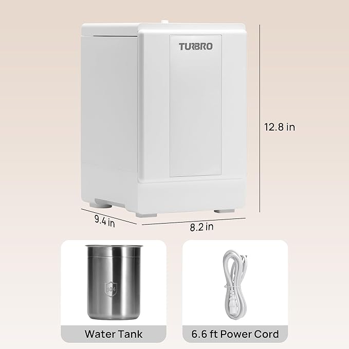 TURBRO 4L/1Gal 304 Stainless Steel Steam Humidifier, Warm Mist Humidifier for Bedroom Baby Nursery, 500 mL/h Output, Dishwasher Safe, Easy to Clean, ETL-certified Sleep Mode 1-12h Timer, GLS04 - Image 7