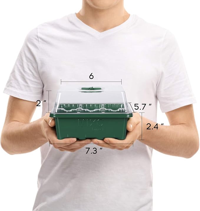 MIXC 10 Packs Seed Starter Tray Seed Starter Kit (60 Cells Total Tray) Seed Starting Trays Plant Starter Kit and Base Mini Greenhouse Germination Kit - Image 6
