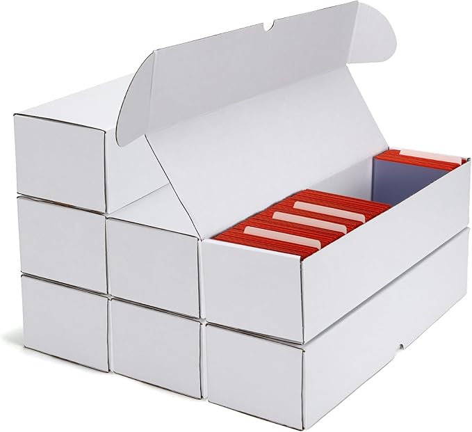 Bulk 400 Capacity Card Toploaders Storage Box, in Total 25 Pack All White Cardboard Shipping Boxes for 10000 Count 35pt 3x4 inch Toploaders or Toploaded Cards - Image 5