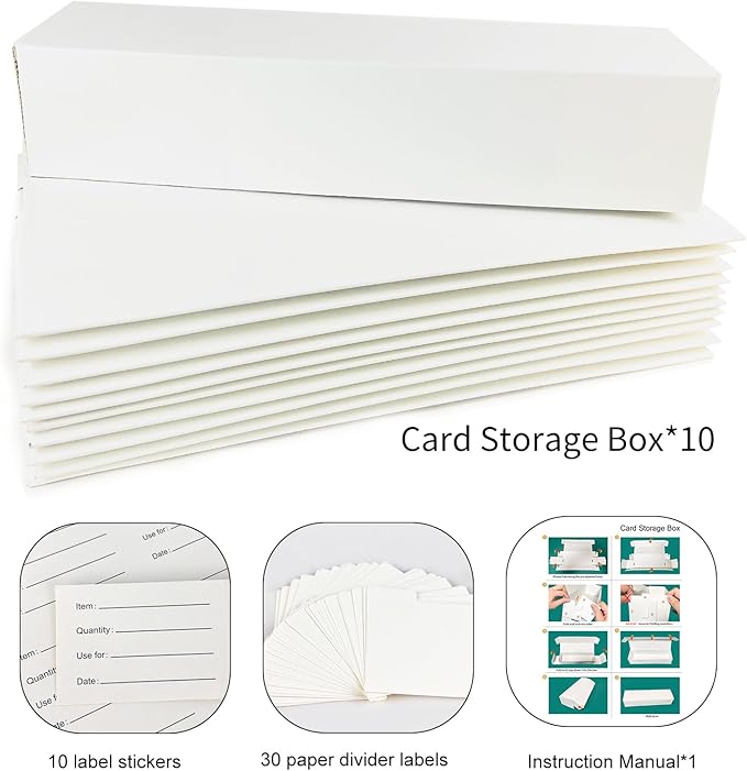 IOKUKI 10-Pack Trading-Card Storage Box, 10000 Count Corrugated Cardboard Storage Box with dividers & labels for TCG/Magic/Mtg storage and Collection, 14.4 INCH Horizontal - Image 7