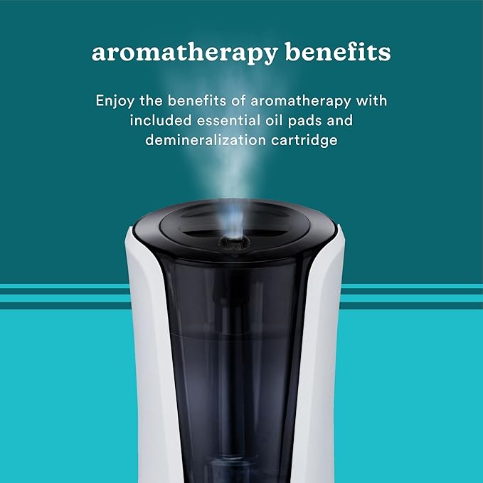 Homedics Ultrasonic Humidifier – Large Deluxe Air Humidifiers for Bedroom, Plants, Office – Cool and Warm Mist Humidifiers, Essential Oil Pads and Built-In Timer, 5 Mist Settings, White and Black - Image 6