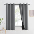 NICETOWN 100% Blackout Curtain with Black Liner, Thermal Insulated Full Blackout 2-Layer Lined Drape, Energy Efficiency Window Drapery for Bedroom (Silver Grey, 1 Panel, 42-inch W by 63-inch L) by NICETOWN