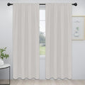 Easy-Going Rod Pocket Blackout Curtains for Bedroom, Room Darkening Window Curtains for Living Room, Thermal Insulated Noise Reduction Solid Window Drapes, 2 Panels (42x84 in, Light Linen) by Easy-Going