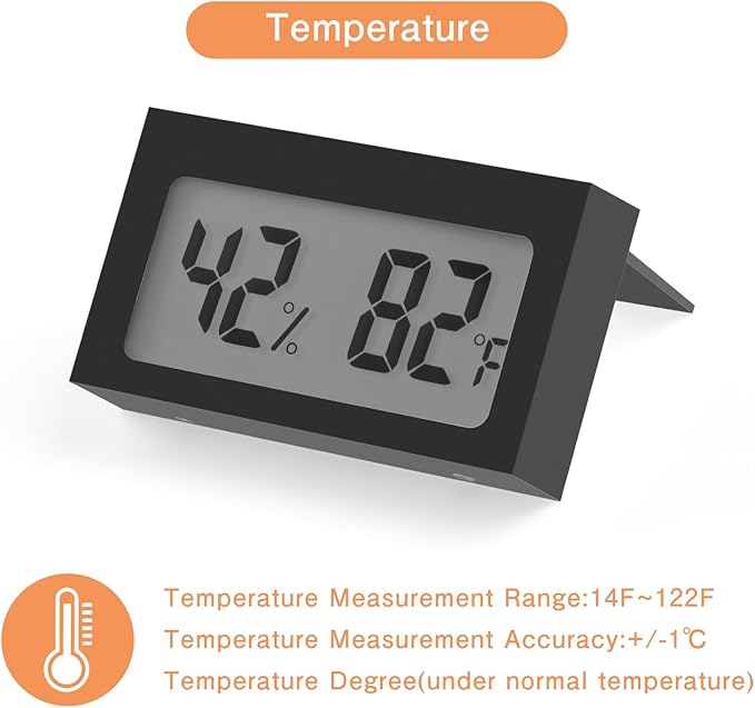 Digital Hygrometer Thermometer with LCD Display Indoor Temperature Gauge Humidity Meter for Home or Greenhouse (Black, 4 Pack) - Image 3