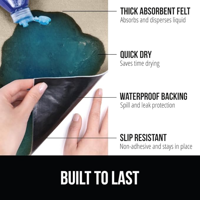 GORILLA GRIP LeakGuard Non-Adhesive Under Sink Mat for Kitchen Cabinet, 24x50, Waterproof Quick Dry Shelf Liner, Durable Absorbent Felt Mats for Bathroom Sinks, Cabinets, Dresser, Easy to Trim, Beige - Image 2