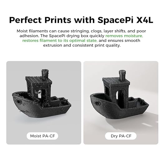 Creality Space Pi X4L Filament Dryer Box,4 Spools Filament Storage Box with Dual Independent Heating Chambers,200W PTC Heats Up to 75°C Rapid Drying for PLA,PETG,TPU,ABS,PET,PC,ASA,PA - Image 6