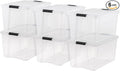 IRIS USA 72 Qt Stackable Plastic Storage Bins with Lids, 6 Pack - BPA-Free, Made in USA - See-Through Organizing Solution, Latches, Durable Nestable Containers, Secure Pull Handle - Clear by IRISUSA