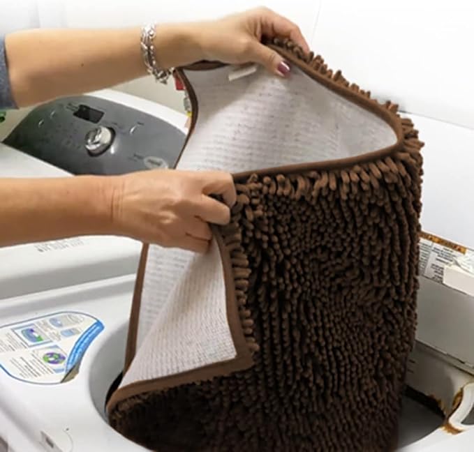 Muddy Mat® Pack of 3 Highly Absorbent Microfiber Dog Door Mat and Pet Rug, Non Slip Thick Washable Area Mat Soft Chenille for Kitchen Bathroom Bedroom and Outdoor - Brown Small, Medium & Large - Image 5