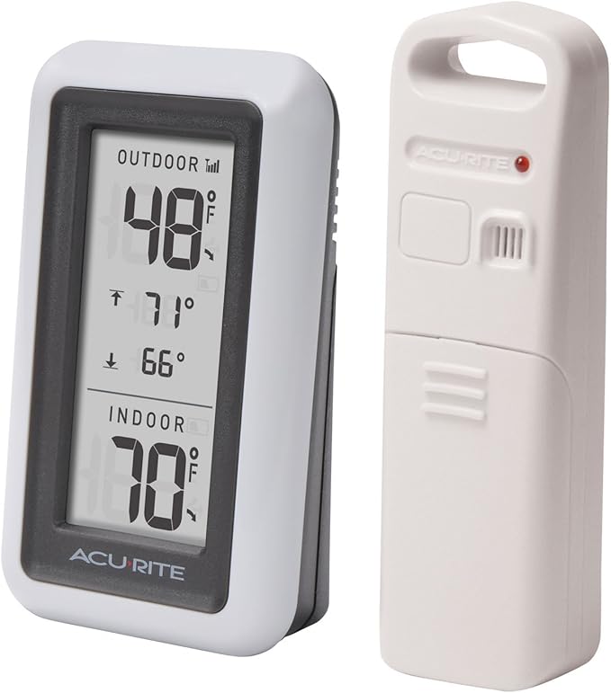 AcuRite Digital Thermometer with Indoor, Outdoor Temperature and Daily High and Lows (00424CA), White - Image 2