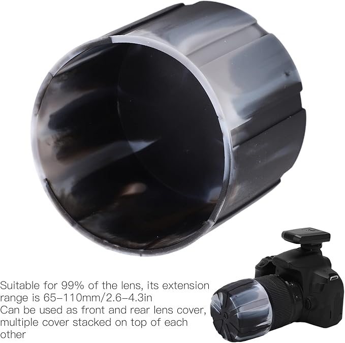 Buachois SLR Camera Silicone Lens Protective Cover, 65-110mm Universal SLR Camera Lens Dustproof Protector Cap, Waterproof Silicone Lens Cap, Camera Lens Accessories - Image 3