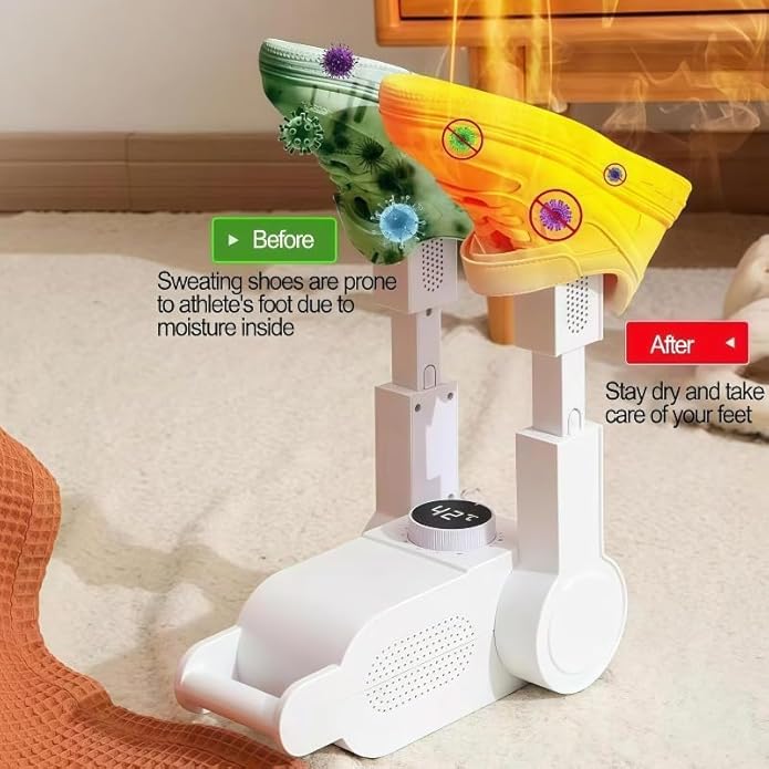 Shoe Dryer with Temperature Display,Electric Shoe Dryer and Warmer for Boots,Sneakers,Gloves Fast Drying and Deodorizing,Adjustable Timer,Overheat Protection - Image 6
