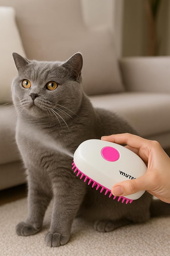 Cat Steam Brush, 3-in-1 Mist Grooming Brush, USB-C Rechargeable Anti-Static Silicone Pet Hair Cleaning Comb for Cats Dogs - Image 7
