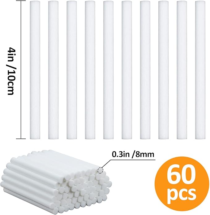60PCS Humidifier Stick Filter Refill - Mini Air Diffuser Pure Wicks Refill Cotton Filter Sticks Replacement Wicks for Small Portable Humidifier Diffuser in Office Bedroom Home - Image 2
