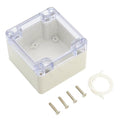 LeMotech ABS Plastic Junction Box Dustproof Waterproof IP65 Electrical Enclosure Box Universal Project Enclosure Grey with PC Transparent Clear Cover 3.3 x 3.2 x 2.2 inch (83 x 81 x 56 mm) by LeMotech