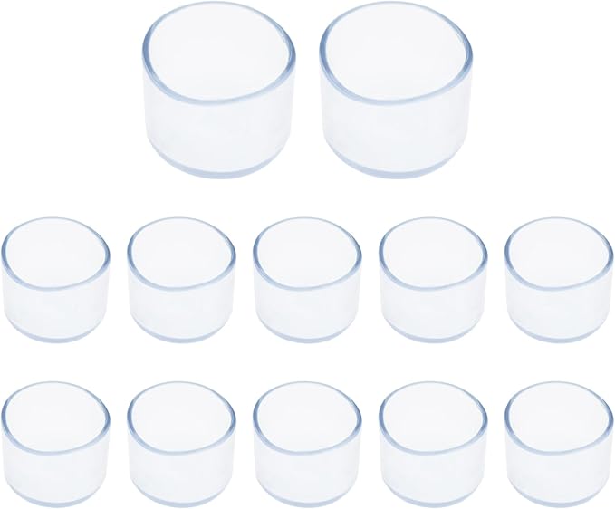 Round Chair Leg Caps,PVC Furniture Feet Covers,TTZEZE Transparent Round Floor Protectors,Clear Table Feet Covers Preventing Plastic Chair Leg Covers Scratches and Noise 30mm/1.18'', 12 by TTZEZE