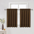DWCN Short Brown Blackout Curtains for Half Window, Thermal Insulated Energy Saving Room Darkening Curtains for Kitchen/Bedroom (W60 x L36 inch, Set of 2 Panels, Top of Rod Pocket) by DWCN