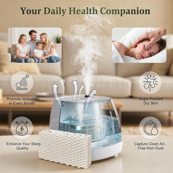 WF813 Humidifier Filter Replacement, High-Density Wick Filters Compatible with Equate EQWF813, Relion RCM832/RCM-832N, ProCare PCWF813, EQ-2119-UL, PCCM-832N Cool Mist Humidifiers (3-Pack) - Image 8