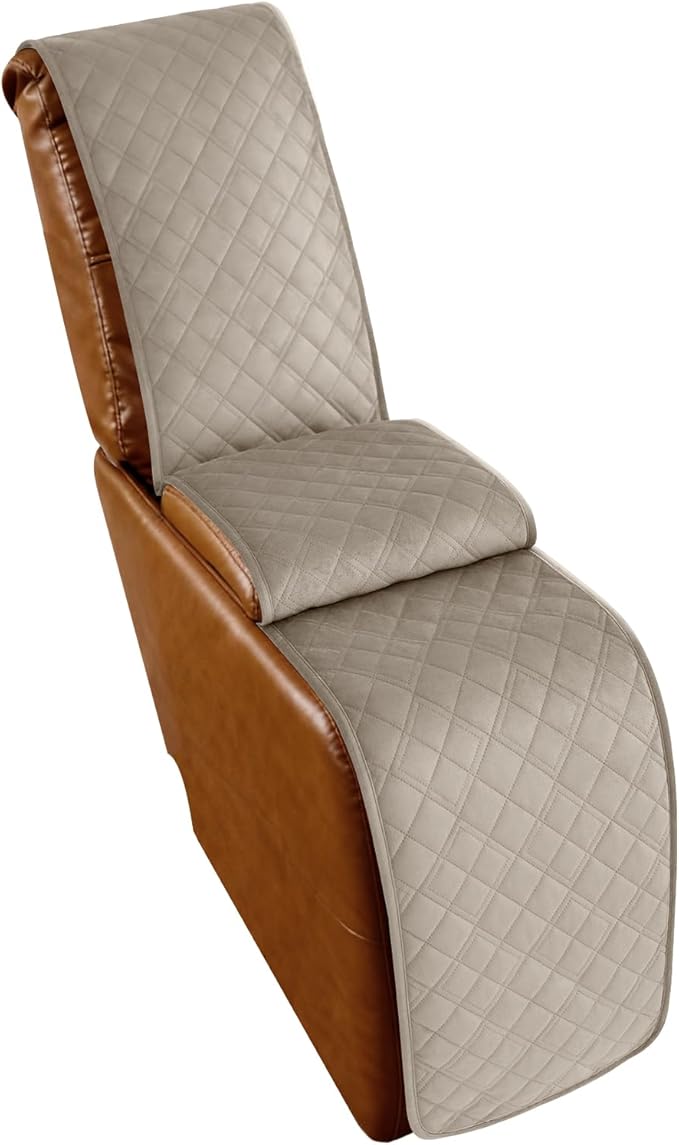 Arfntevss Recliner Sectional Couch Covers for Reclining Sectional L Shape Sofa Cover Non Slip Washable Recliner L Shaped Slipcover Middle Console Protector (1 Console Cover, Light Khaki) by Arfntevss