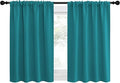 NICETOWN 2 Panels Blackout Curtains, Rod Pocket Thermal Insulated Drapes for Kitchen, Heavy Duty Small Window Treatment for Dorm Room, Studio Apartment, Basement (Peacock Blue, W42 x L30) by NICETOWN