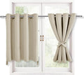 Hiasan RV Blackout Curtains for Bedroom, 52 x 36 Inches Long - Thermal Insulated & Light Blocking Window Curtains for Living Room, 2 Drape Panels Sewn with Tiebacks, Light Beige by Hiasan