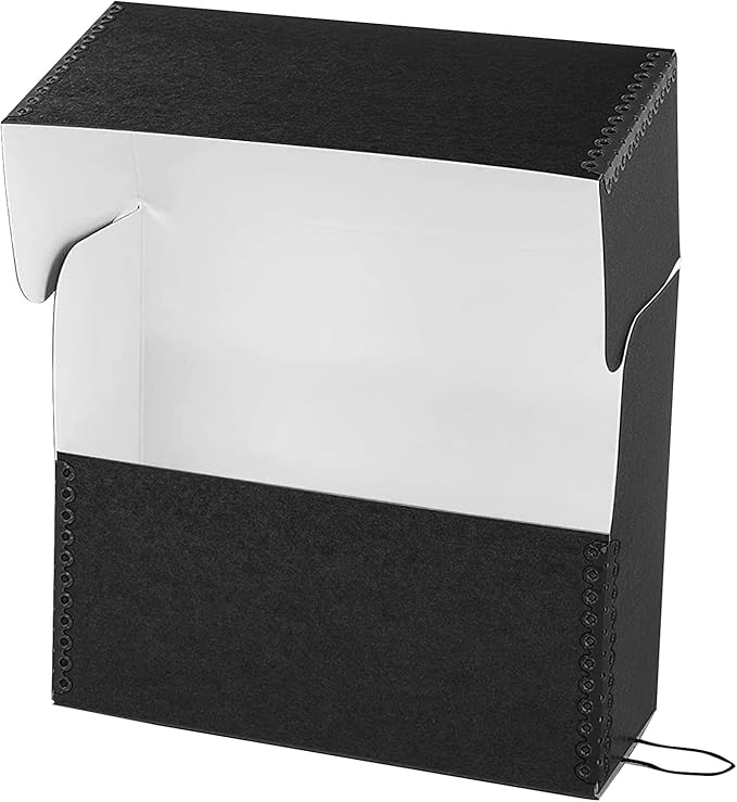 Lineco Archival Document Storage Box with Metal Edge, Acid-Free Black Boxboard, Organize and Store Files, Prints, Photos, Letter-Sized Case 12.5" x 10.5" x 5" Wide, Pack of 2 - Image 3