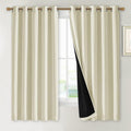 NICETOWN Living Room Completely Shaded Draperies, Privacy Protection & Noise Reducing Ring Top Drapes, Black Lined Insulated Window Treatment Curtain Panels (Beige, 2 Pieces, W70 x L63) by NICETOWN